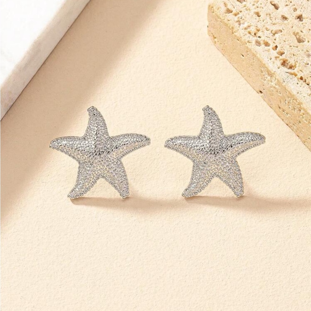 Custom  Silver Starfish Earrings
